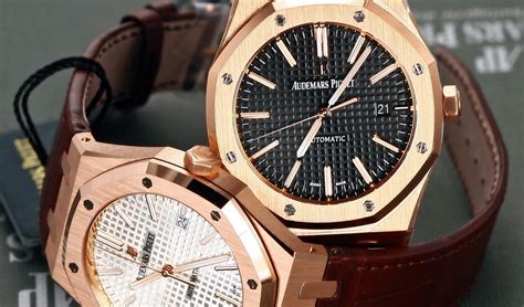 audemars piguet royal oak rose gold leather strap replica